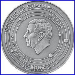2025 Ghana Neptune Solar System 2 oz Antique finish Silver Coin
