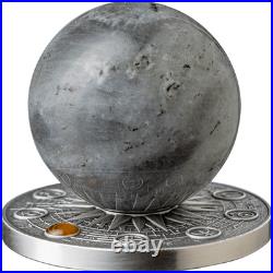 2025 Ghana Solar System Moon 2 oz Silver Antiqued Labradorite Spherical Coin