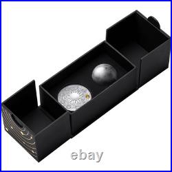 2025 Ghana Solar System Moon 2 oz Silver Antiqued Labradorite Spherical Coin