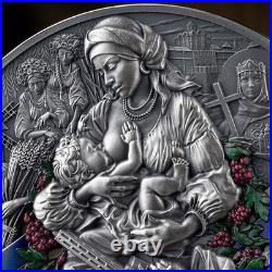 2025 Ghana Ukraine. Battle Hardened 2.0 2 oz Antique finish Silver Coin