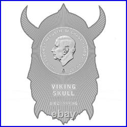 2025 Ghana Viking Skull 1 oz Antiqued Silver Coin Mintage of 999