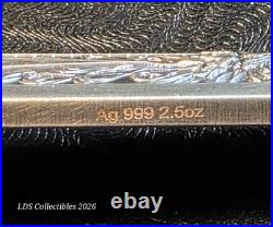 2025 Korea Sword of Chiwoo 2.5 oz Silver Antiqued Shaped Art Bar