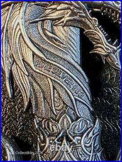 2025 Korea Sword of Chiwoo 2.5 oz Silver Antiqued Shaped Art Bar