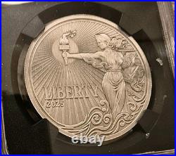 2025 Lady Liberty & Eagle High Relief NGC MS70 Antiqued 1oz Silver Jody Clark $1