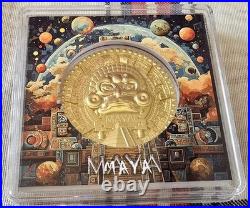 2025 Maya 2oz Silver Gold Gilded Coin Cameroon 2000 Franc #21/299 HighRelief COA 2025 Maya 2oz Silver Gold Gilded Coin Cameroon 2000 Franc #21/299 HighRelief COA