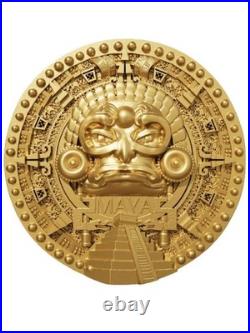 2025 Maya 2oz Silver Gold Gilded Coin Cameroon 2000 Franc #21/299 HighRelief COA 2025 Maya 2oz Silver Gold Gilded Coin Cameroon 2000 Franc #21/299 HighRelief COA