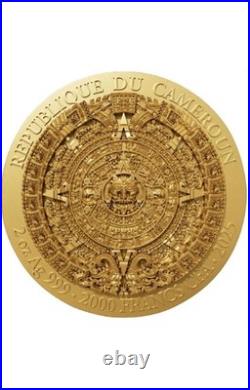 2025 Maya 2oz Silver Gold Gilded Coin Cameroon 2000 Franc #21/299 HighRelief COA 2025 Maya 2oz Silver Gold Gilded Coin Cameroon 2000 Franc #21/299 HighRelief COA