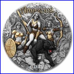 2025 Niue 2 oz Silver Antique Amazons (Gilded) with Box & COA