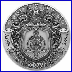 2025 Niue 2 oz Silver Antique Amazons (Gilded) with Box & COA