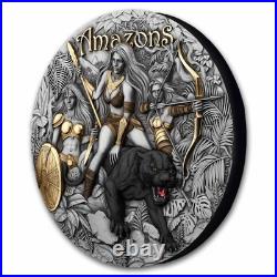 2025 Niue 2 oz Silver Antique Amazons (Gilded) with Box & COA