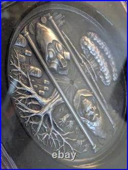 2025 Niue 2 oz Silver Life & Death Dual UHR Antiqued NGC MS70 HIGH RELIEF RARE