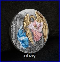 2025 Niue Archangels Herald of Salvation Gabriel 2 oz Silver Antiqued Gild Coin