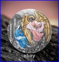 2025 Niue Archangels Herald of Salvation Gabriel 2 oz Silver Antiqued Gild Coin