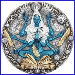 2025 Niue Cobellion 2 oz Silver Antiqued Gilded High Relief Coin