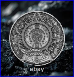 2025 Niue Cobellion 2 oz Silver Antiqued Gilded High Relief Coin