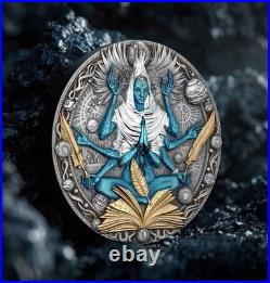 2025 Niue Cobellion 2 oz Silver Antiqued Gilded High Relief Coin