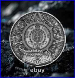 2025 Niue Cobellion 2 oz Silver Antiqued Gilded High Relief Coin