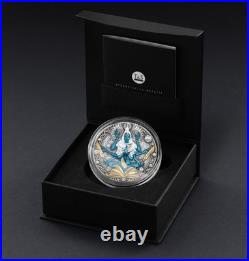 2025 Niue Cobellion 2 oz Silver Antiqued Gilded High Relief Coin