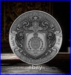 2025 Niue Stories Aladdin and the Wonderful Lamp 2 oz Silver Antiqued Coin