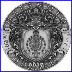 2025 Niue The Warrior's Path Hatamoto 2 oz Silver Antiqued Colorized Coin