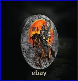 2025 Niue The Warrior's Path Hatamoto 2 oz Silver Antiqued Colorized Coin