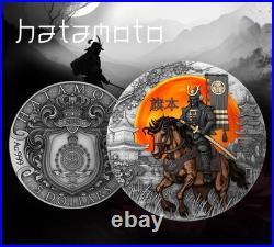2025 Niue The Warrior's Path Hatamoto 2 oz Silver Antiqued Colorized Coin