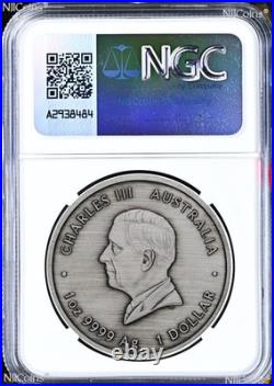 2025 Pillar 1oz Antiqued Silver NGC MS70 $1 Coin 225 A. AUSTRALIA PROCLAMATION E