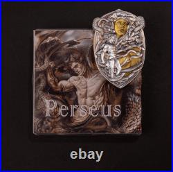 2025 Republic of Gabonaise Shield Perseus 3 oz Silver Colorized Antiqued Coin 2025 Republic of Gabonaise Shield Perseus 3 oz Silver Colorized Antiqued Coin