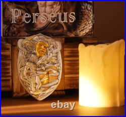 2025 Republic of Gabonaise Shield Perseus 3 oz Silver Colorized Antiqued Coin 2025 Republic of Gabonaise Shield Perseus 3 oz Silver Colorized Antiqued Coin