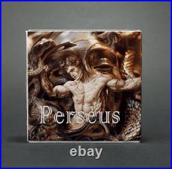 2025 Republic of Gabonaise Shield Perseus 3 oz Silver Colorized Antiqued Coin