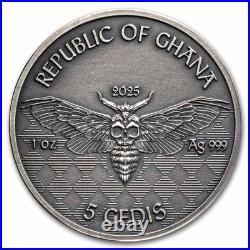 2025 Republic of Ghana 1 oz Silver Antique Memento Mori Miner