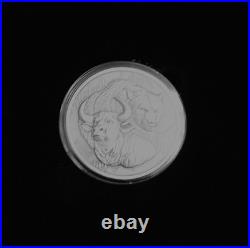 2025 SAMOA 1oz SILVER BULL & BEAR DYNAMICS ULTRA-HIGH RELIEF ANTIQUED BU COIN