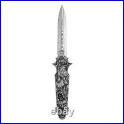 2025 Samoa 2oz. 999 Silver UHR Dragon Tiger Switchblade Knife