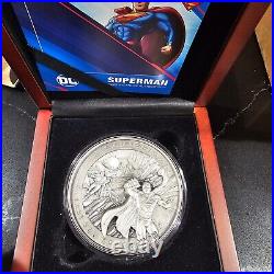 2025 Samoa DC Superman Last Son of Krypton 10 oz Multilayer Silver Antiqued Coin