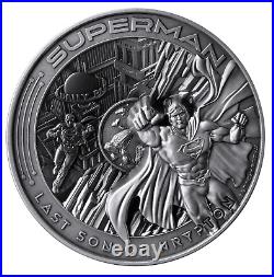 2025 Samoa DC Superman Last Son of Krypton 10 oz Multilayer Silver Antiqued Coin