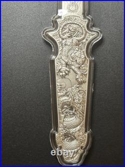 2025 Samoa Dragon Tiger Switchblade 2 oz Silver Antiqued Ultra High Relief Coin 2025 Samoa Dragon Tiger Switchblade 2 oz Silver Antiqued Ultra High Relief Coin