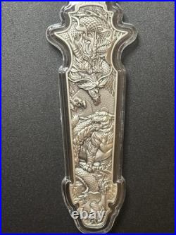 2025 Samoa Dragon Tiger Switchblade 2 oz Silver Antiqued Ultra High Relief Coin 2025 Samoa Dragon Tiger Switchblade 2 oz Silver Antiqued Ultra High Relief Coin