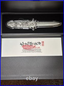 2025 Samoa Dragon Tiger Switchblade 2 oz Silver Antiqued Ultra High Relief Coin 2025 Samoa Dragon Tiger Switchblade 2 oz Silver Antiqued Ultra High Relief Coin