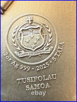 2025 Samoa Mission X M1911 Pistol 2oz. 999 Silver Coin Gold Gilded