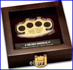 2025 Samoa The Holy Knuckles 2 oz Silver Antiqued Gilded Shaped Coin