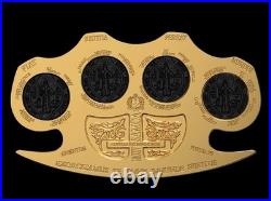 2025 Samoa The Holy Knuckles 2 oz Silver Antiqued Gilded Shaped Coin