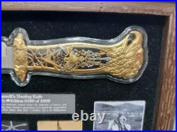 2025 Samoa Theodore Roosevelt's Hunting Knife 2 oz Silver Antiqued Gilded Coin