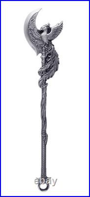 2025 South Korea KOMSCO Phoenix Arcblade 2.5 oz Silver Antiqued Shaped Medal