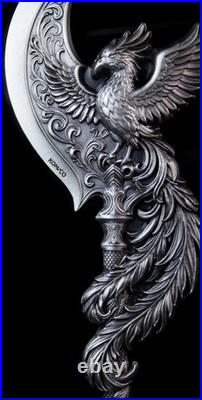 2025 South Korea KOMSCO Phoenix Arcblade 2.5 oz Silver Antiqued Shaped Medal