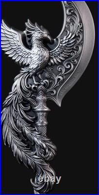 2025 South Korea KOMSCO Phoenix Arcblade 2.5 oz Silver Antiqued Shaped Medal