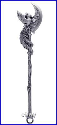 2025 South Korea KOMSCO Phoenix Arcblade 2.5 oz Silver Antiqued Shaped Medal