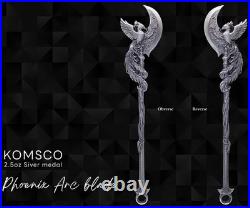 2025 South Korea KOMSCO Phoenix Arcblade 2.5 oz Silver Antiqued Shaped Medal