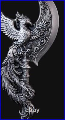 2025 South Korea KOMSCO Phoenix Arcblade 2.5 oz Silver Antiqued Shaped Medal
