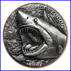 2025 Vanuatu Double Silver Giant Megalodon Antiqued Coin Copper Core