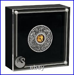 2025 Year of the SNAKE 1oz SILVER $1 Lunar Rotating Charm ANTIQUED COIN